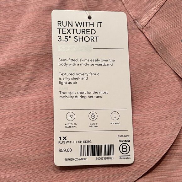 Athleta Run With It Textured 3.5" Short Space Dye Begonia Pink Size 1X Shorts - Picture 8 of 10